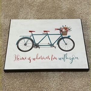 Wooden Bike Sign (NWOT)